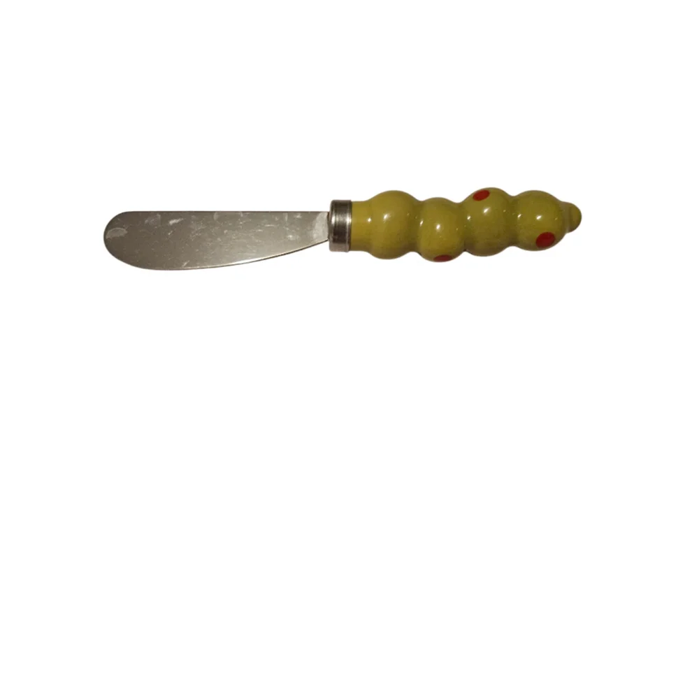 Olive Dish with Spreader - White and Green